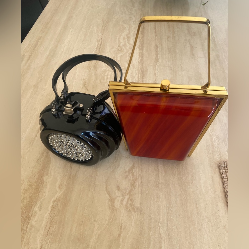Selling two vintage handbags (black one is Lewsid Jewel) Perfect condition!